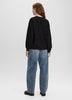 Long-Sleeve Crew-Neck Fleece Top with Print