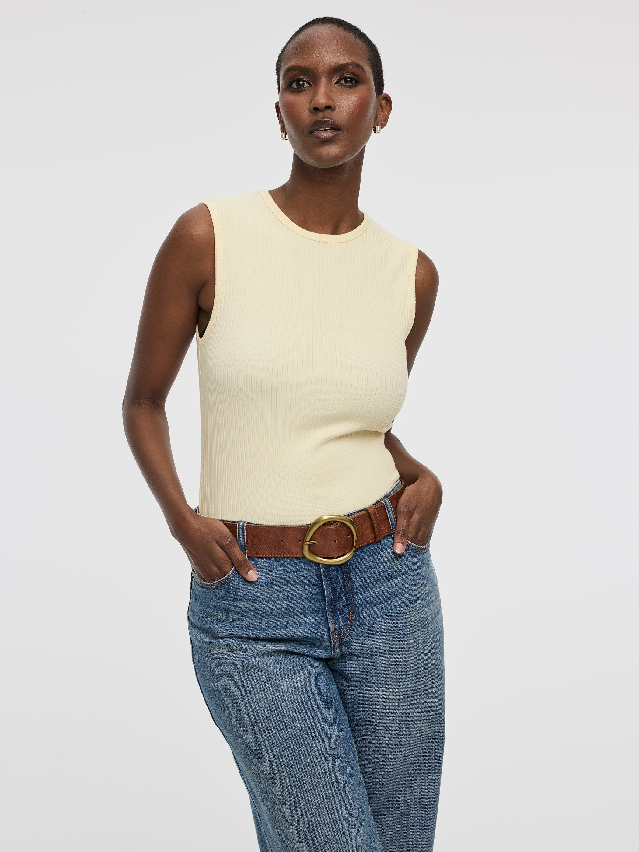 Ribbed Crew-Neck Tank