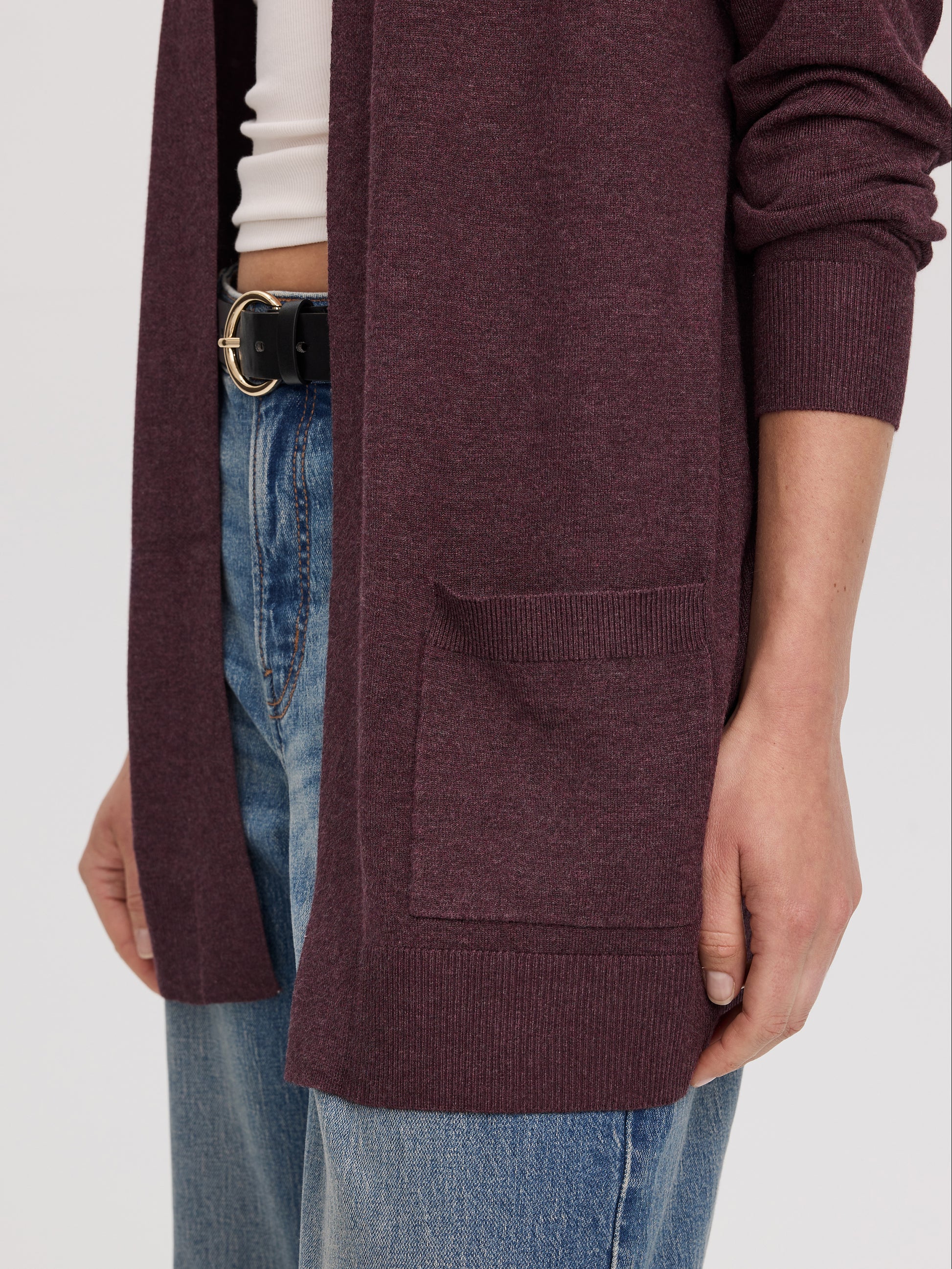 Long-Sleeve Open Cardigan with Pockets - R Essentials