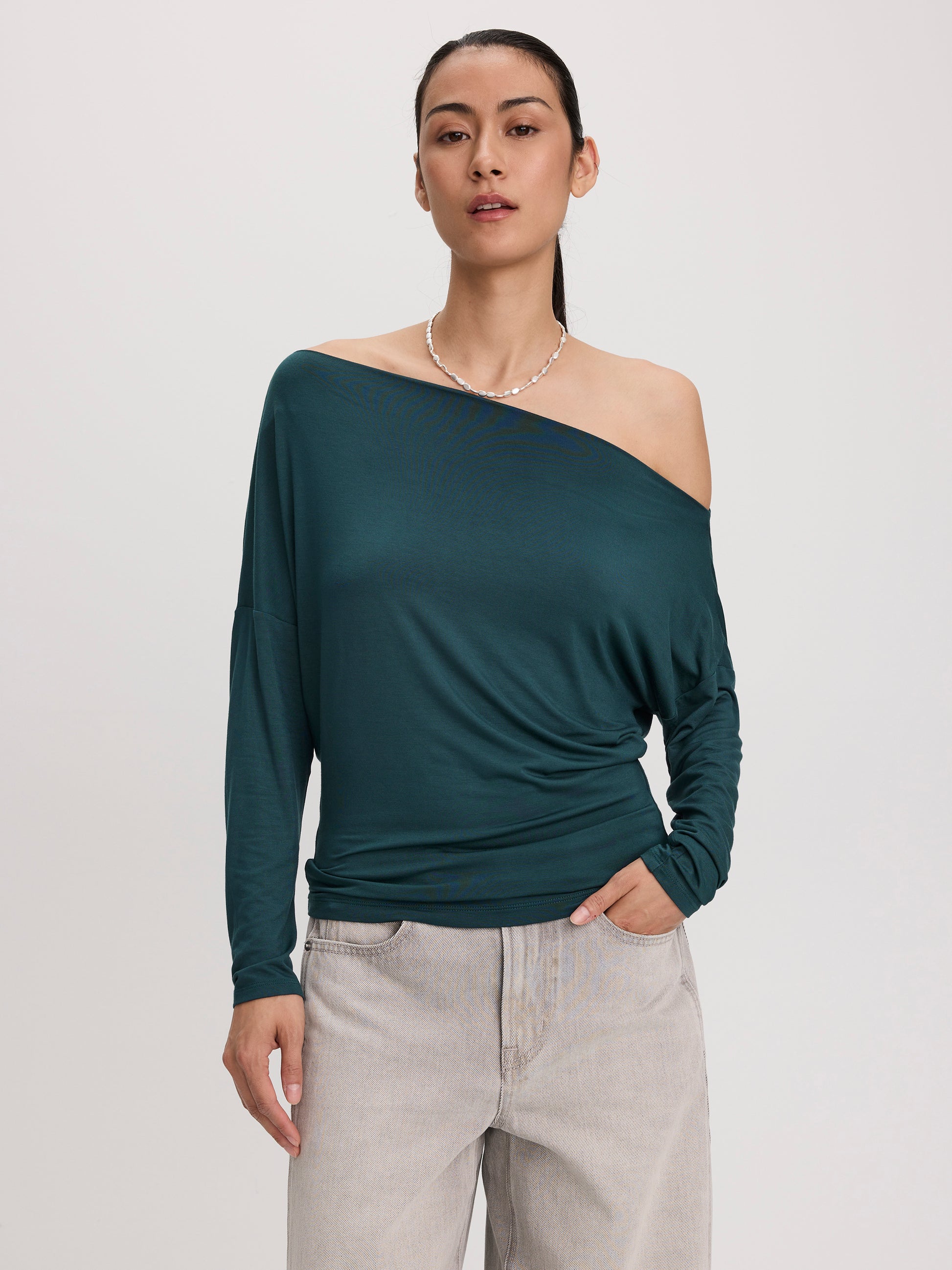 Long-Sleeve Off-the-Shoulder Top