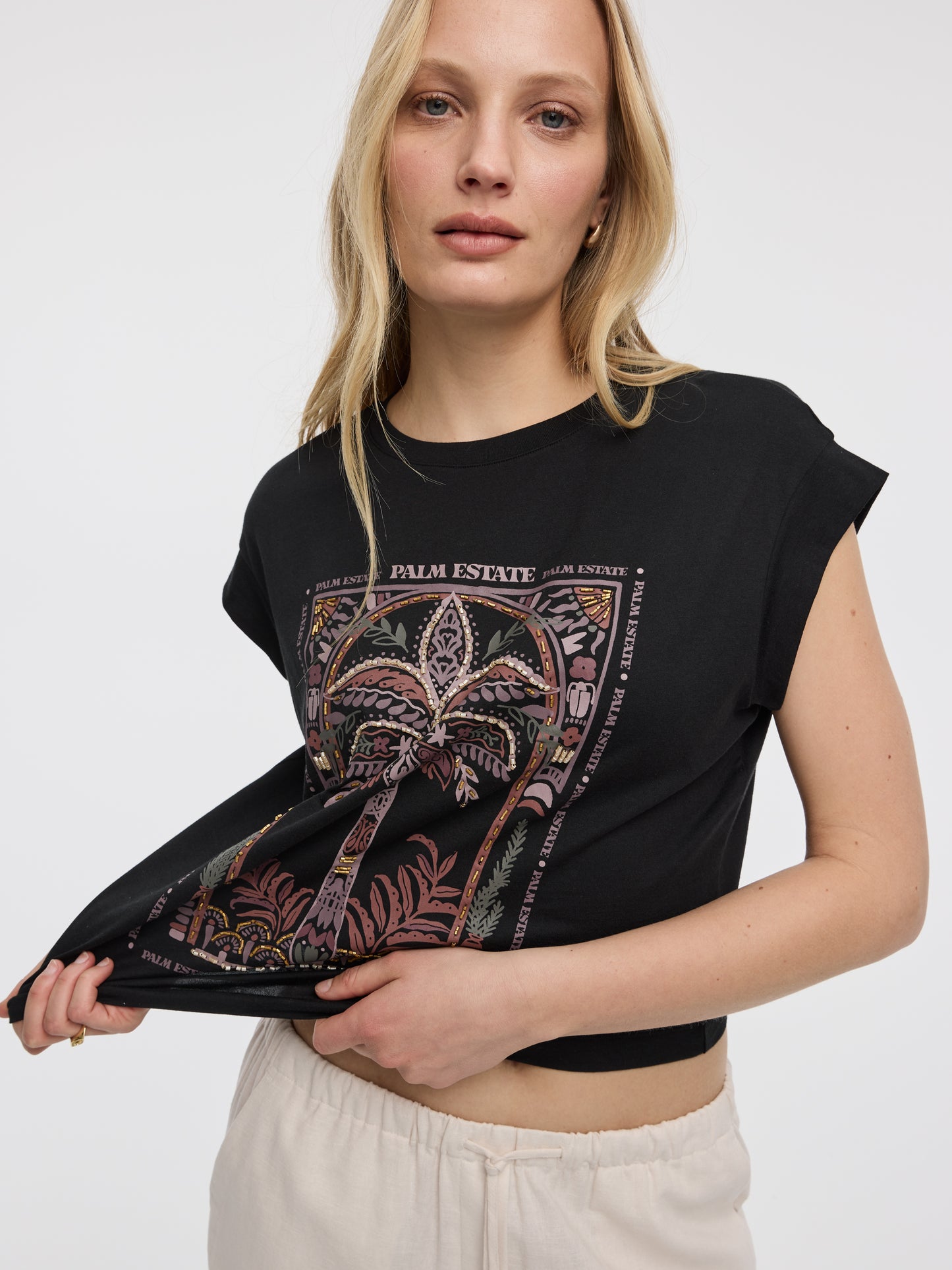 Extended-Sleeve Crew-Neck Tee