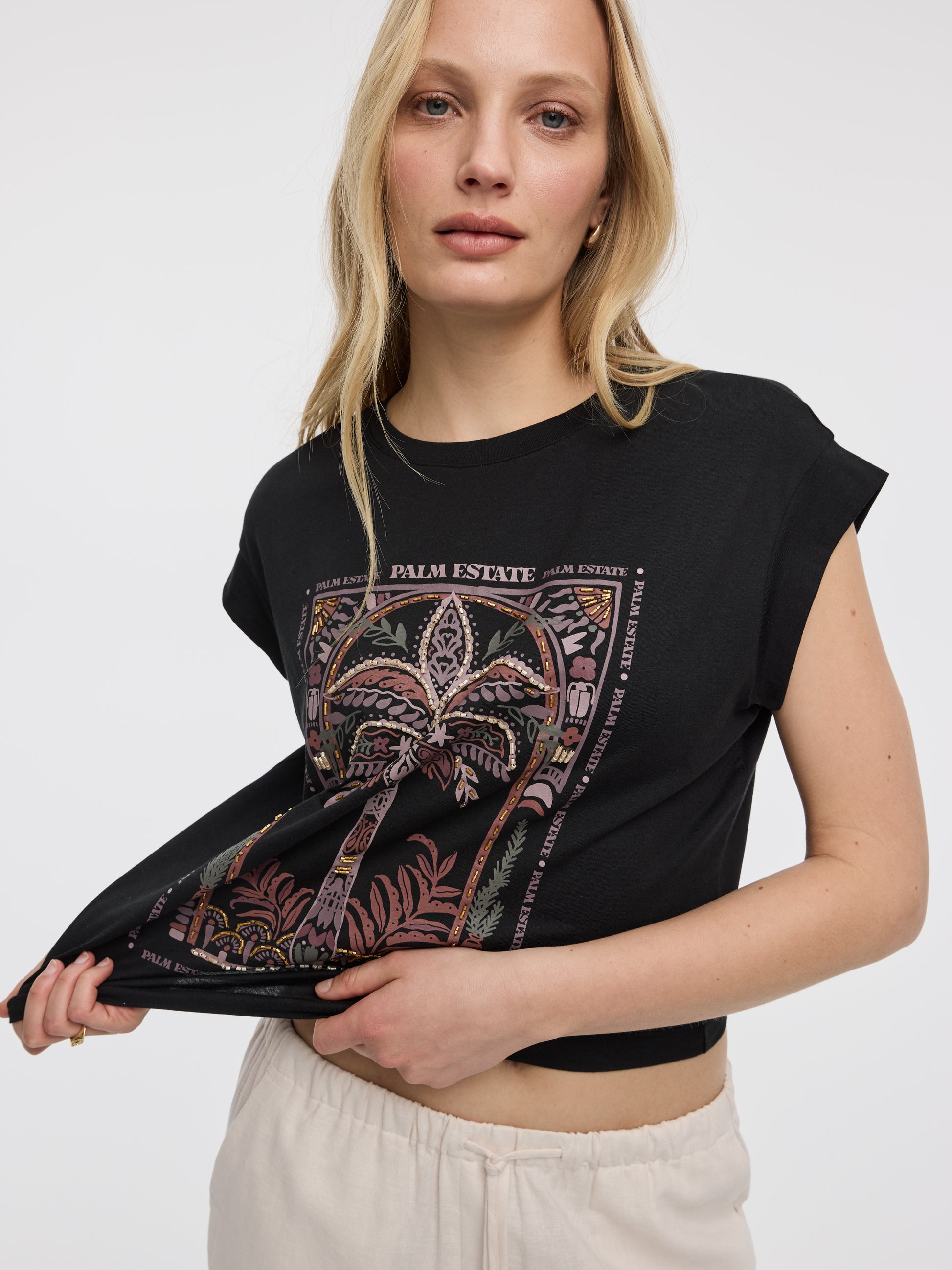 Extended-Sleeve Crew-Neck Tee