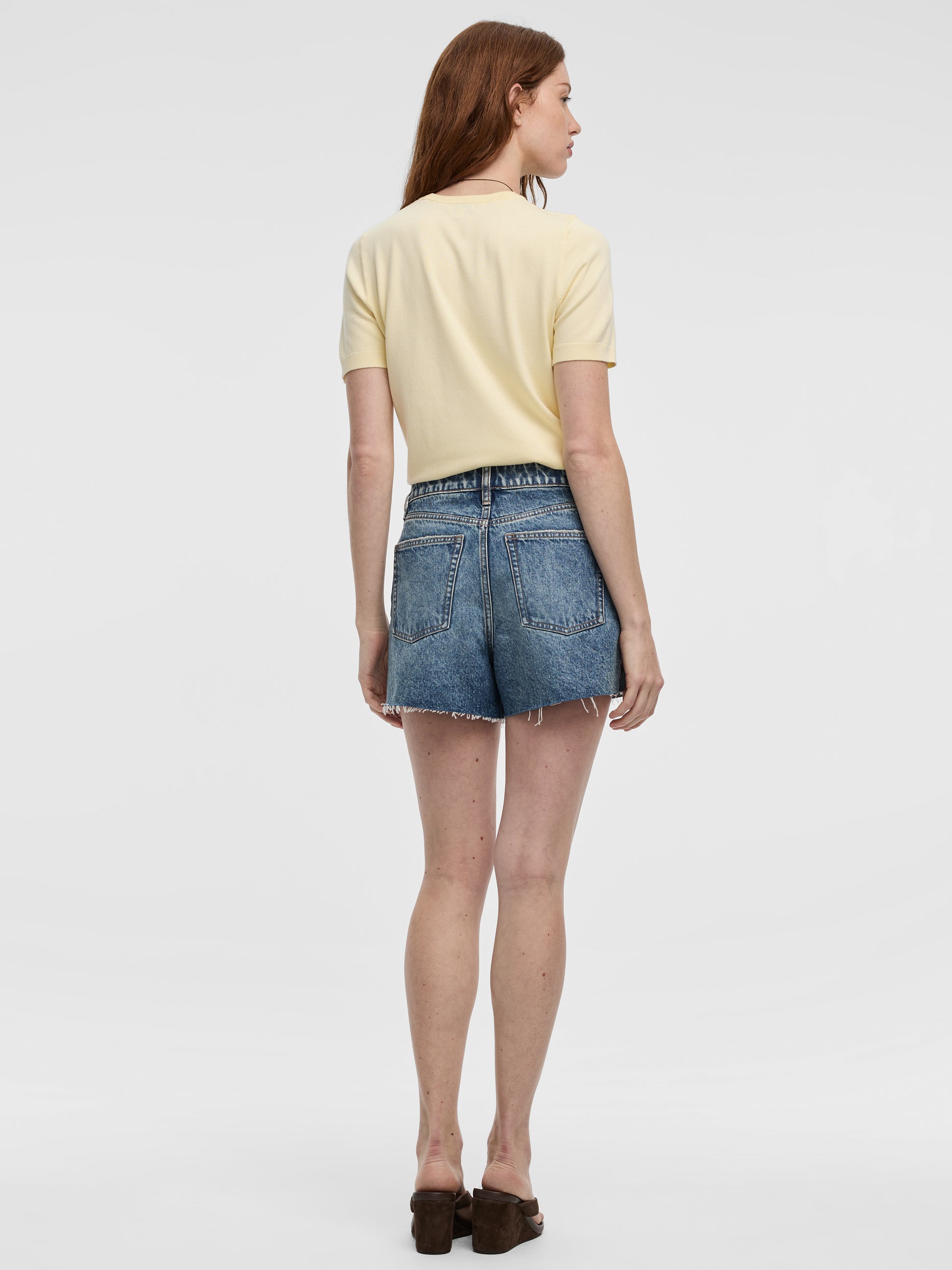 Wrap-Waist Denim Shorts