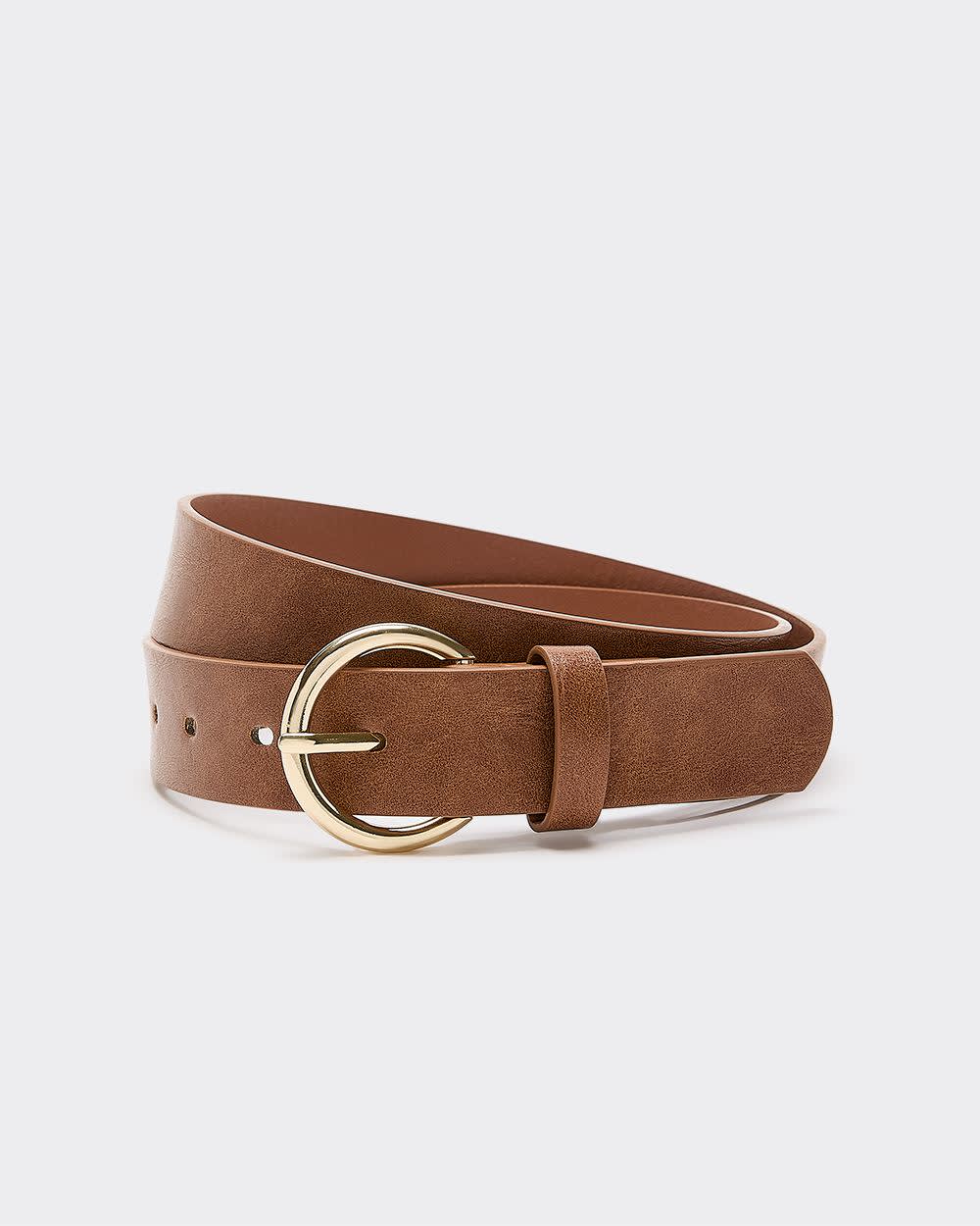 Ceinture en faux cuir avec boucle ronde