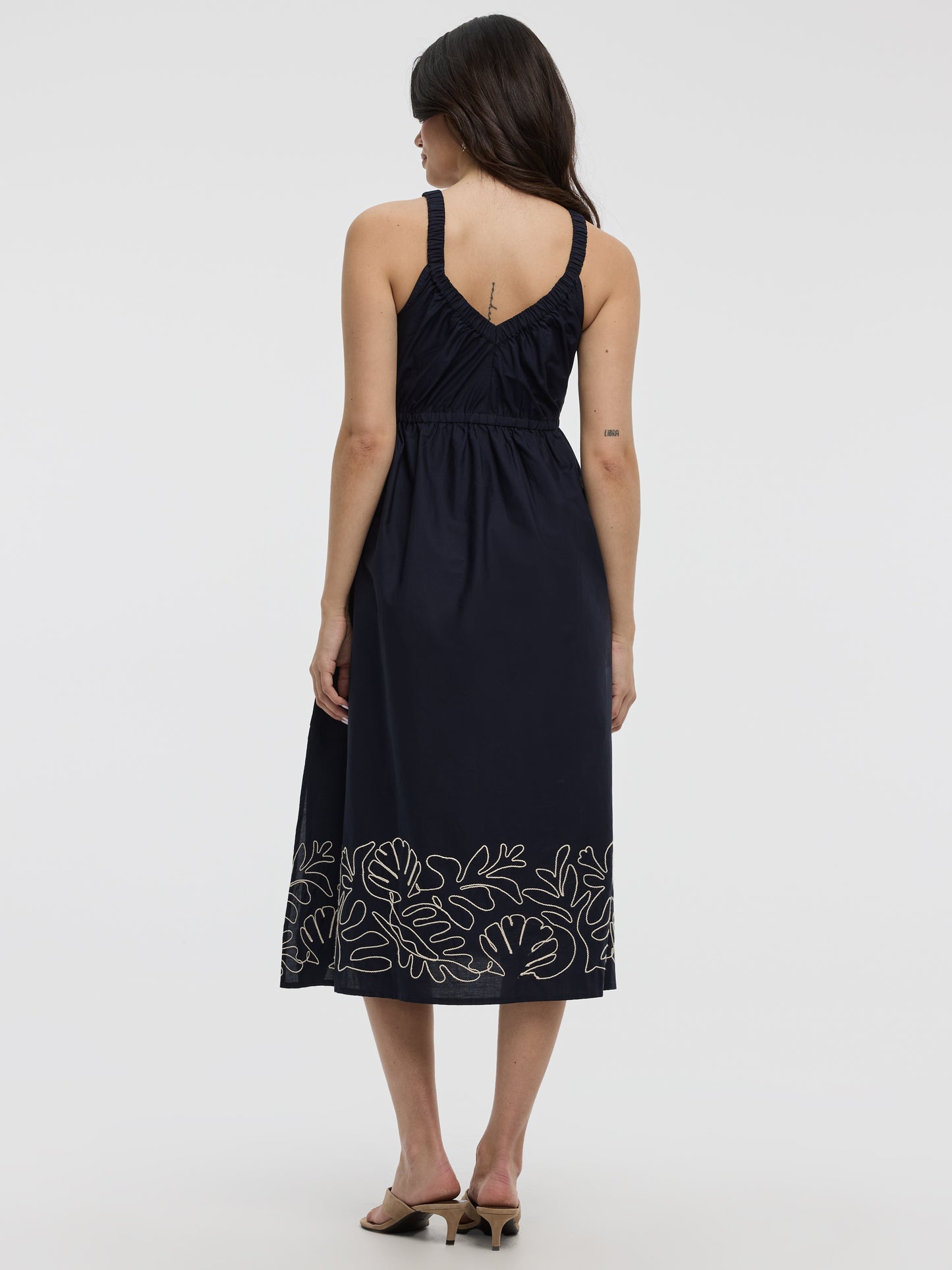 soutache midi dress Sleeveless V-Neck Midi Dress with Soutache Embroideries