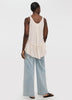 Scoop-Neck Tank with Asymmetrical Ruffled Hem