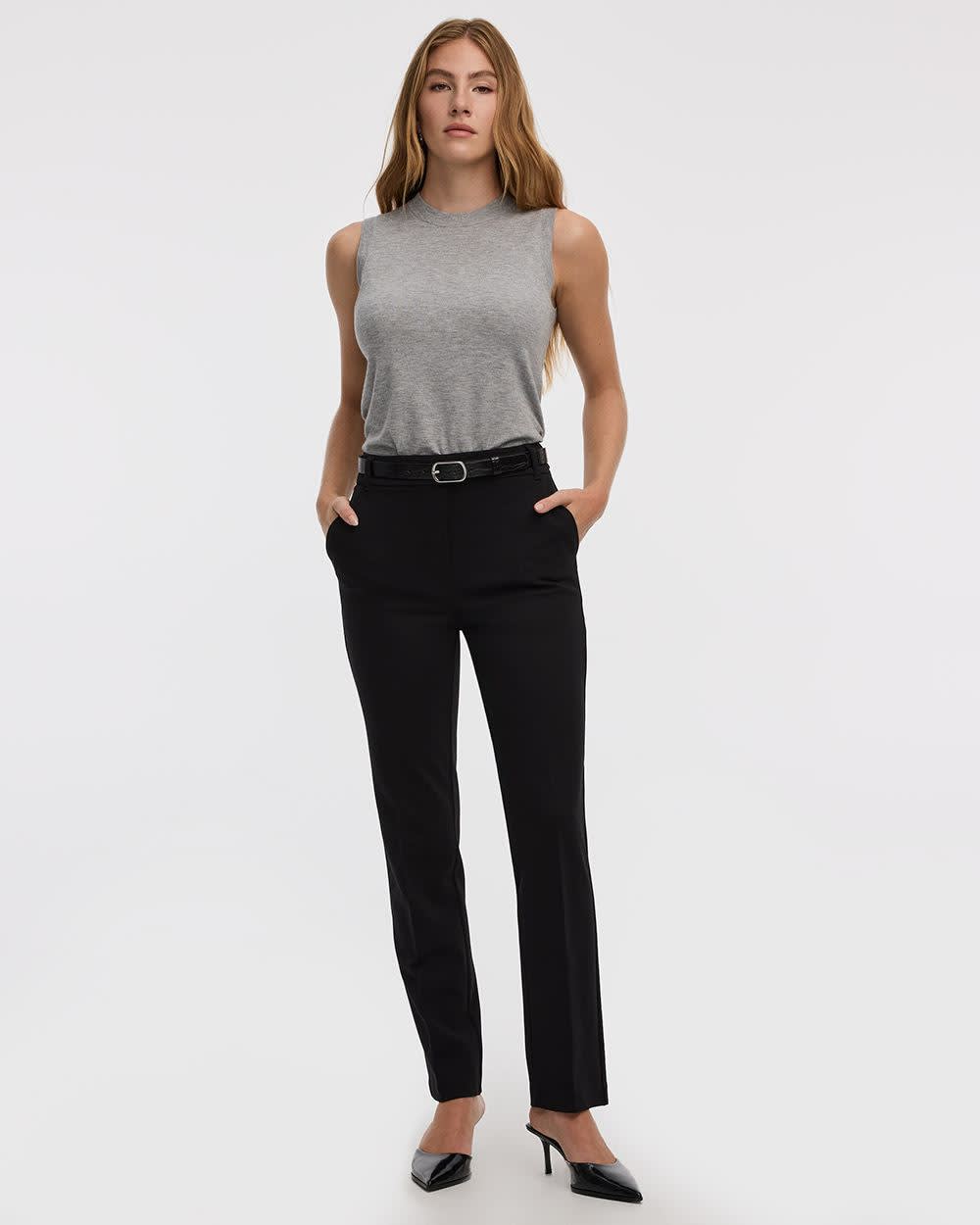Straight-Leg High-Rise Pants - The Modern Stretch (R)