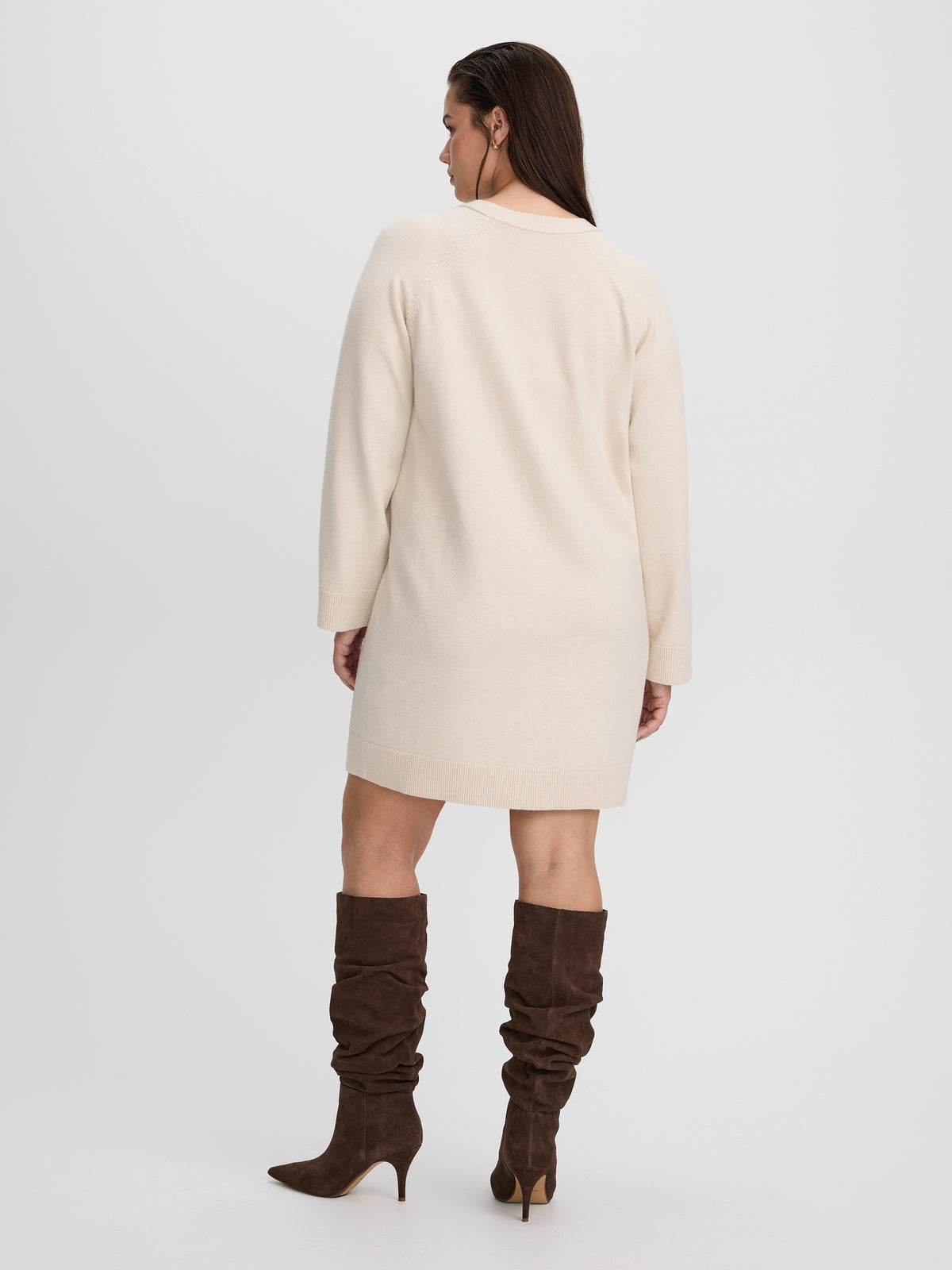 Button-Down Mini Sweater Dress – Viscose Blend