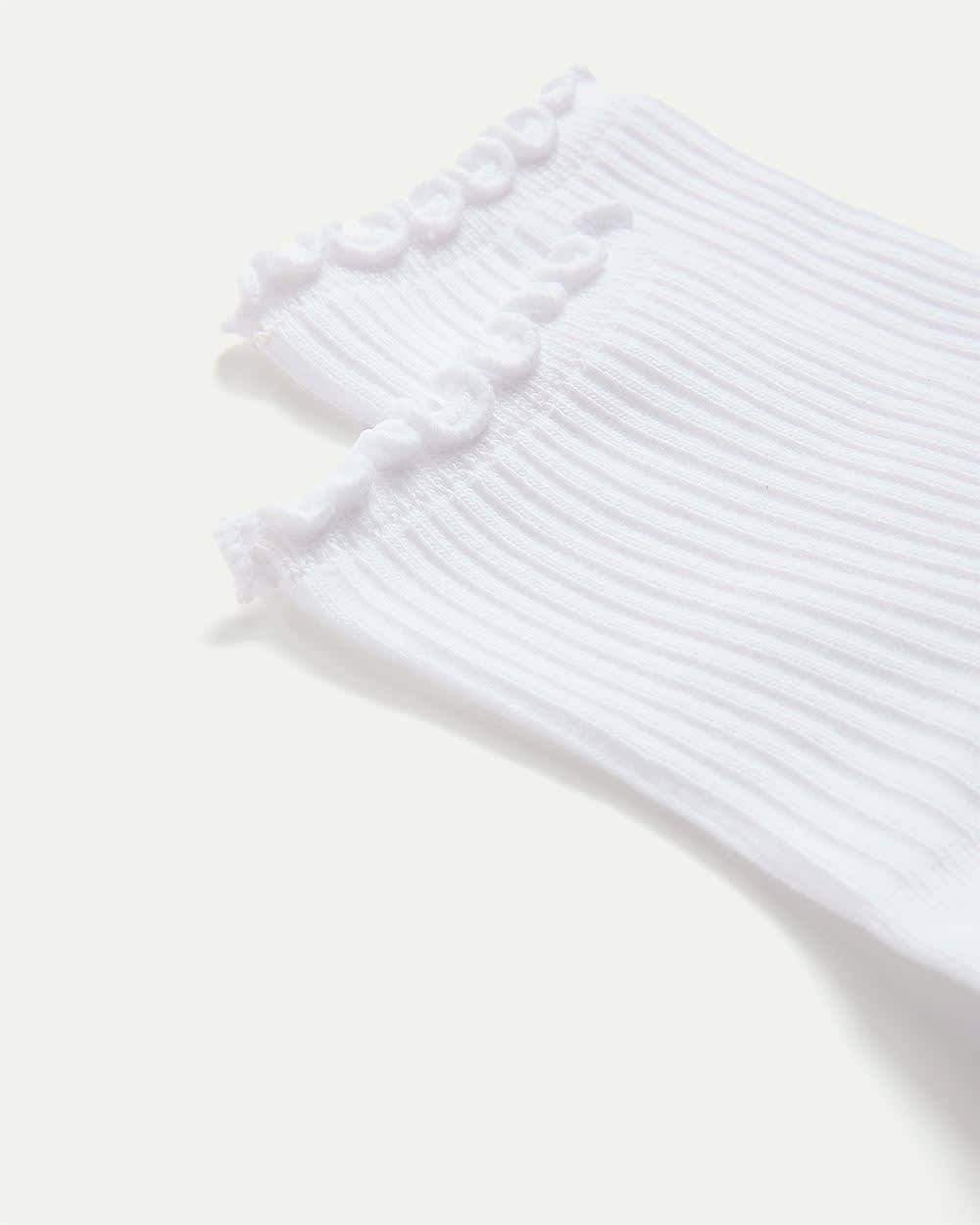 Bas cheville en coton avec ourlets ondulés