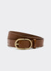 Leather Belt with Oval Buckle