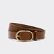 Leather Belt with Oval Buckle