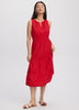 Sleeveless Split-Neck Midi Dress