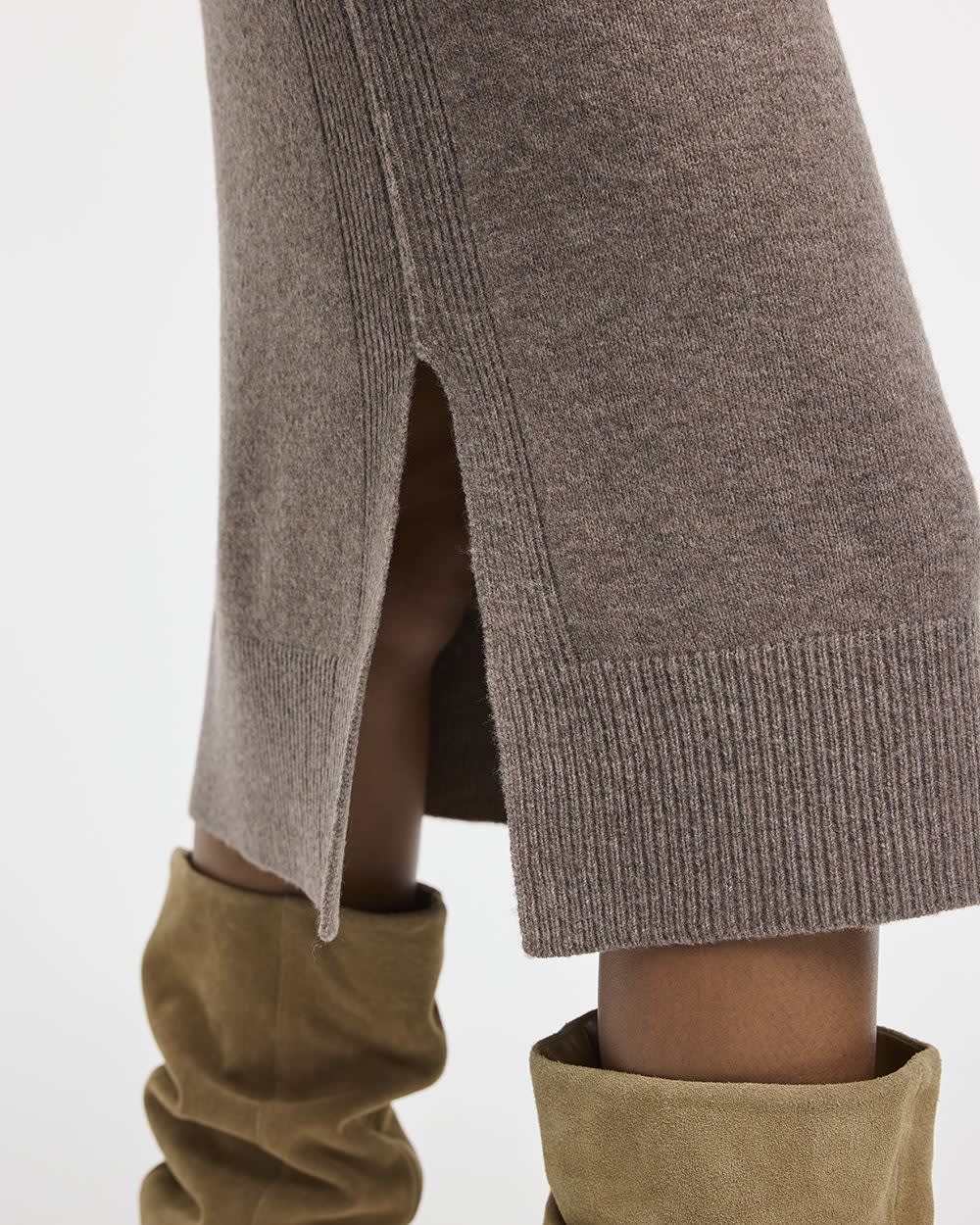 Robe midi en tricot DouceMaille à col rond