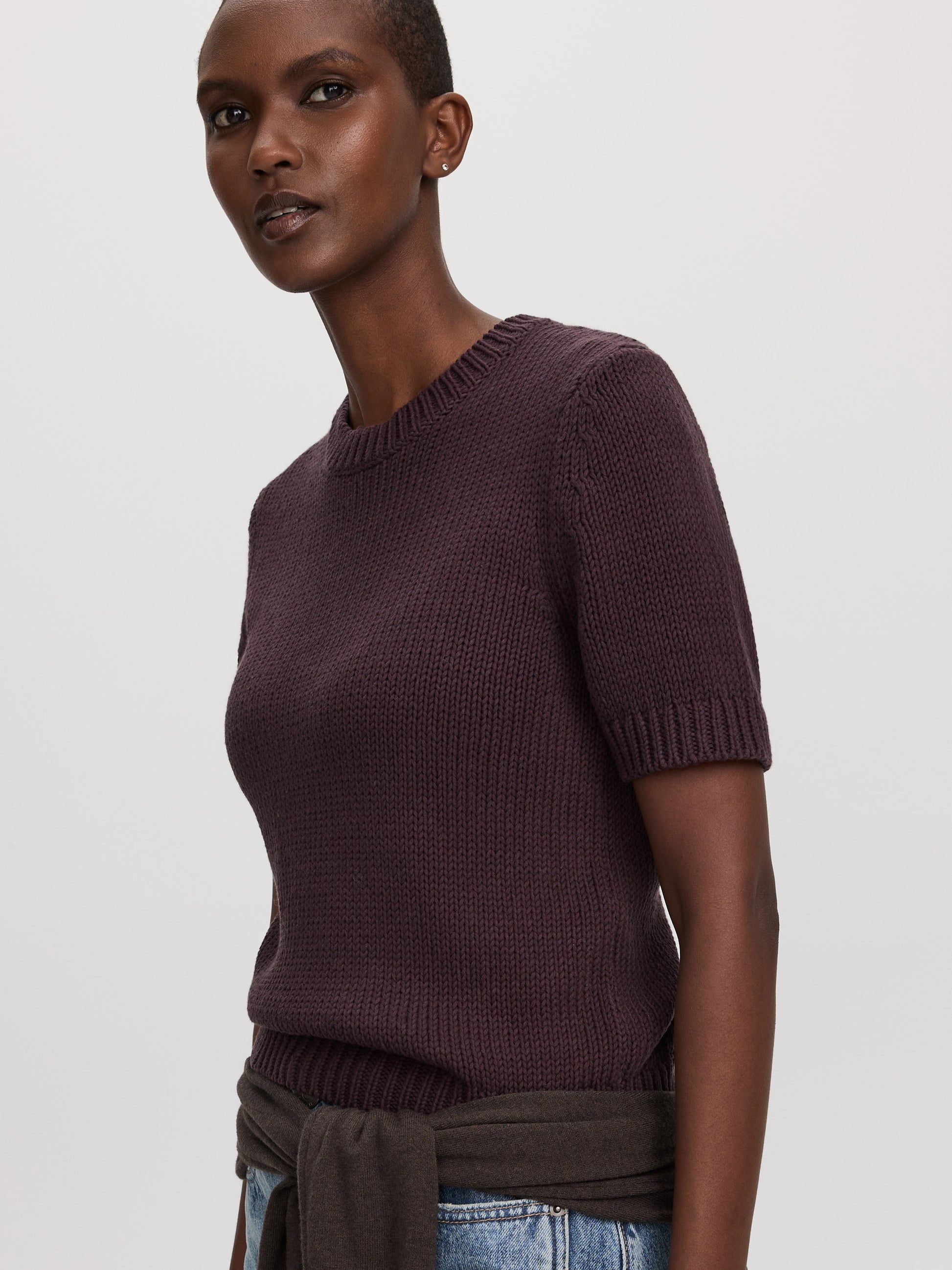 Short-Sleeve Crew-Neck Pullover