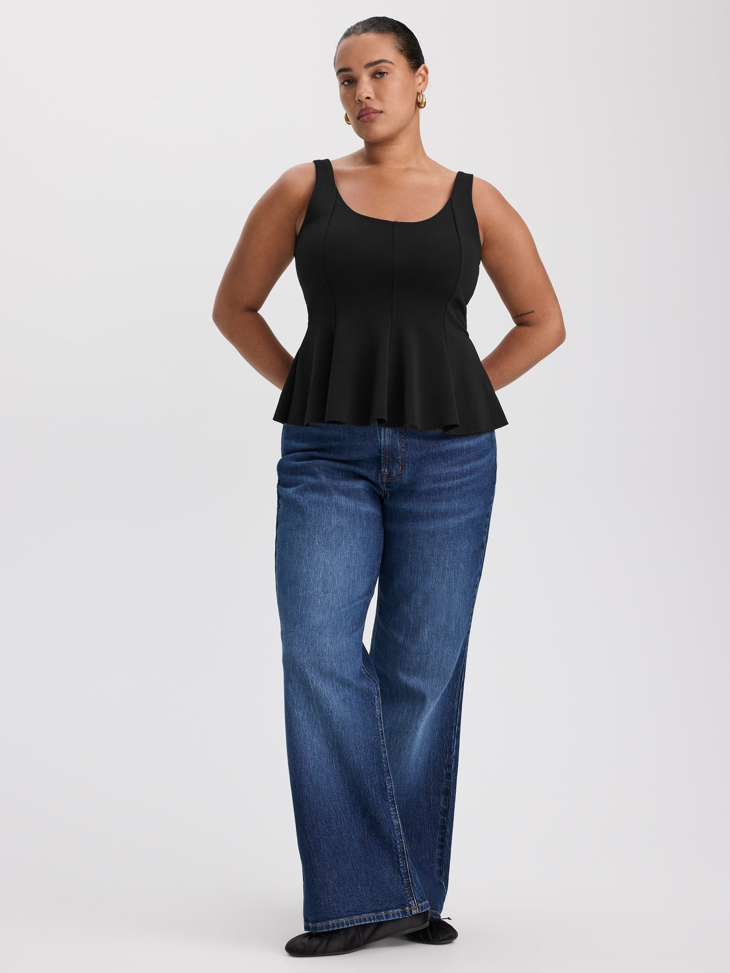 Scoop-Neck Peplum Cami