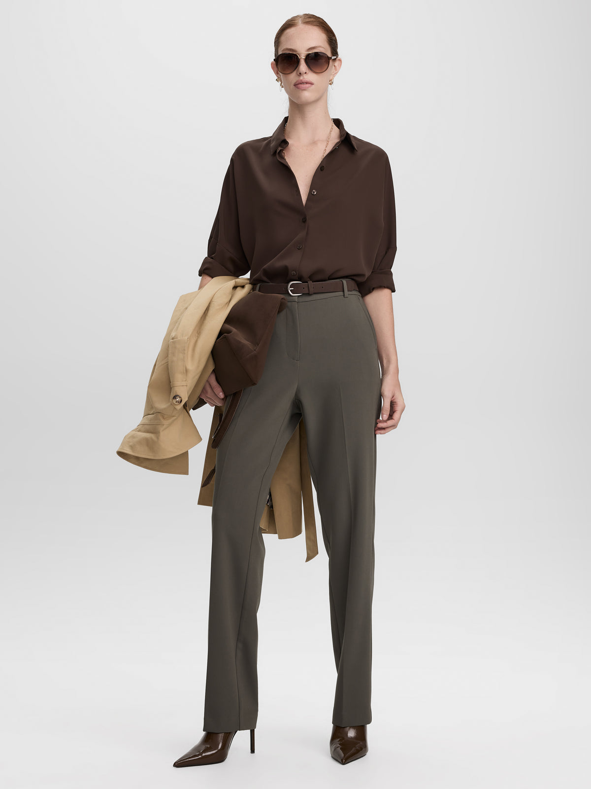 Straight-Leg High-Rise Pants - The Studio