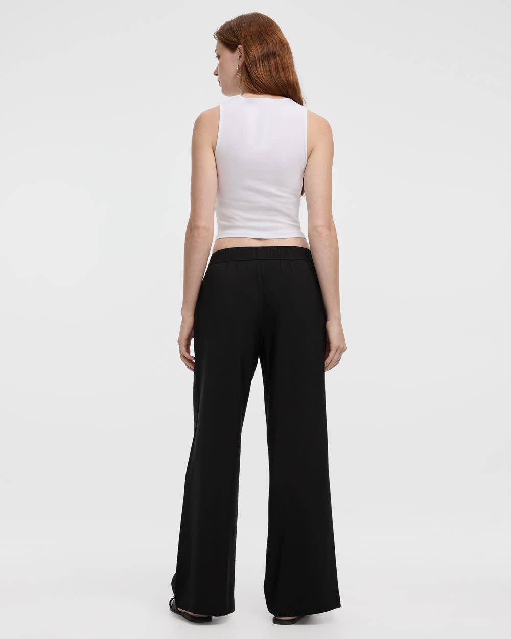 Wide-Leg High-Rise Pull-On Pant