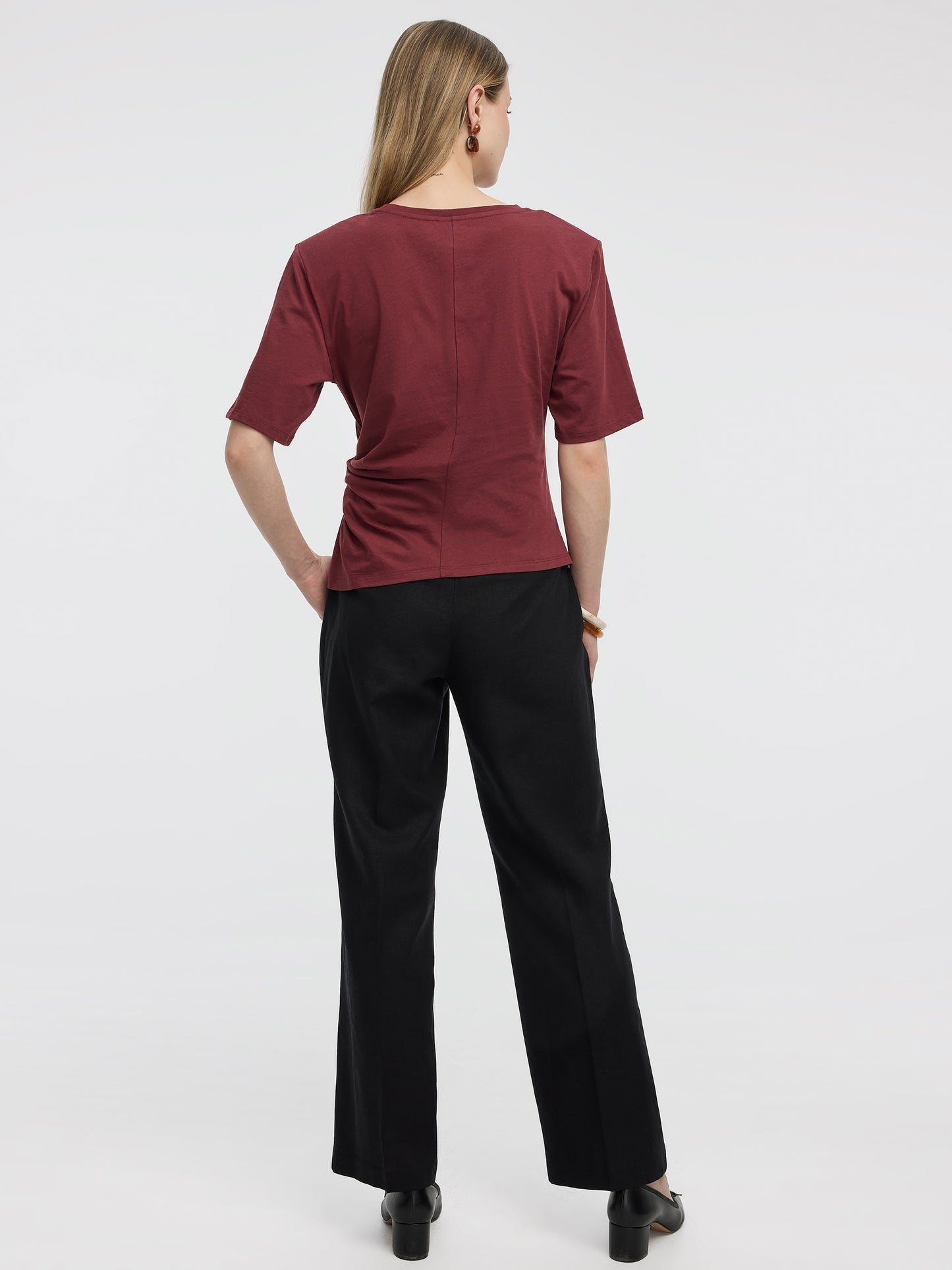 Short-Sleeve Top with Side Knot