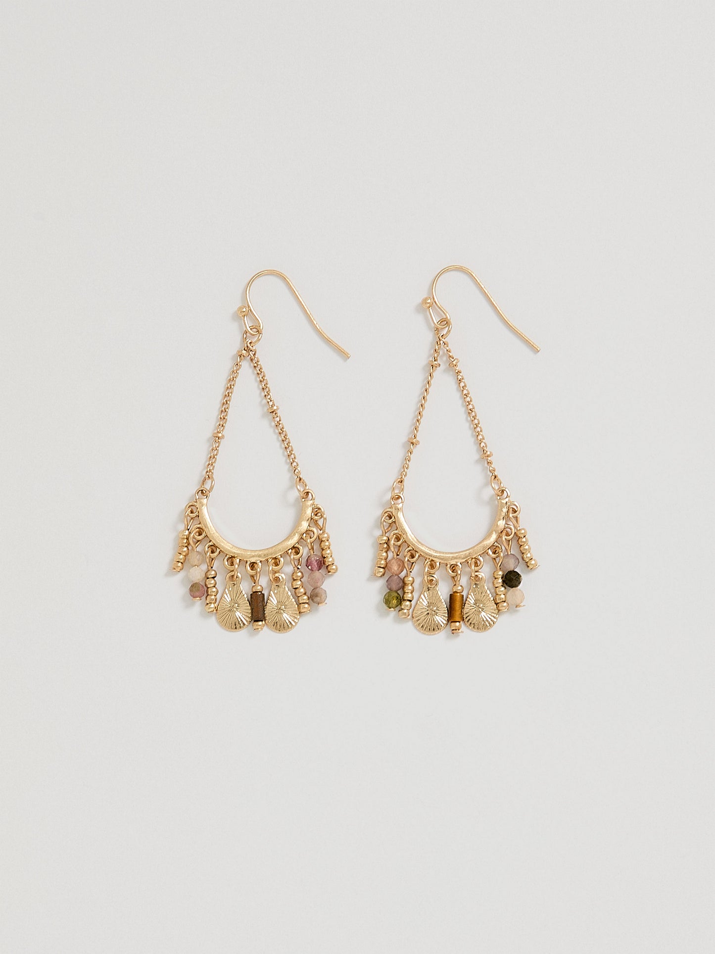 Chandelier Earrings with Semi-Precious Stones