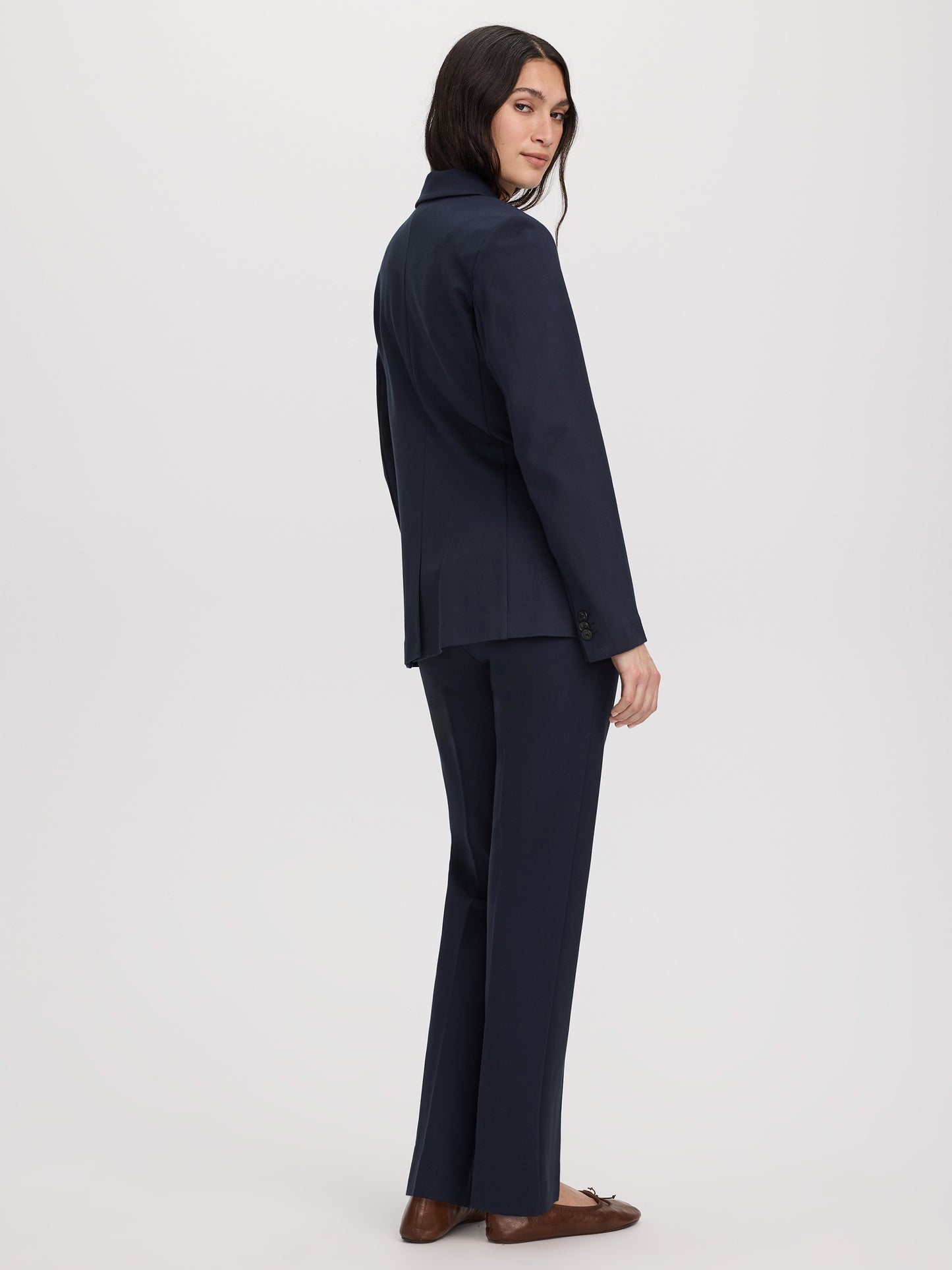 Fitted One-Button Knit Blazer - The Modern Stretch (R)