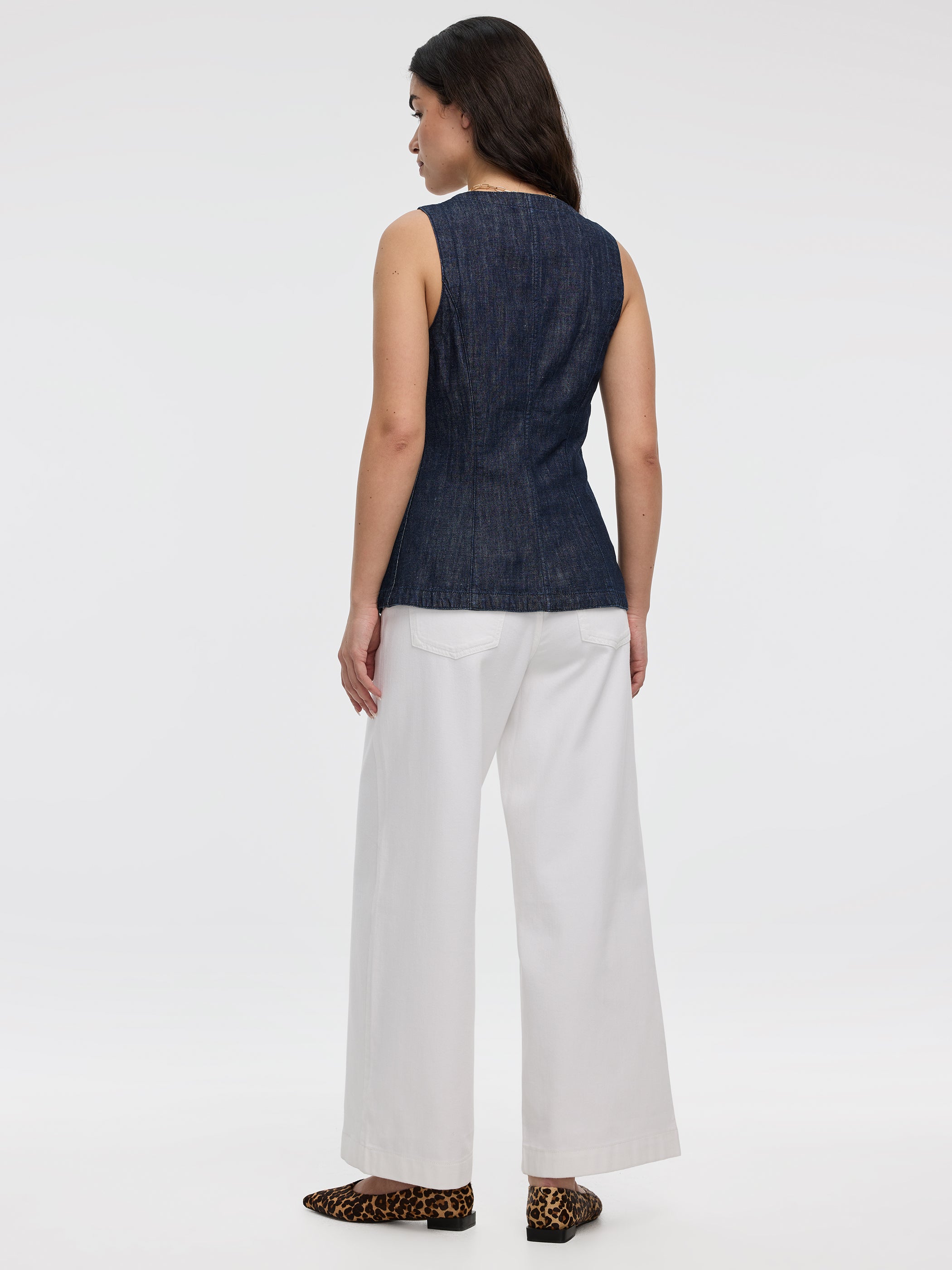 Veste sans manches en denim