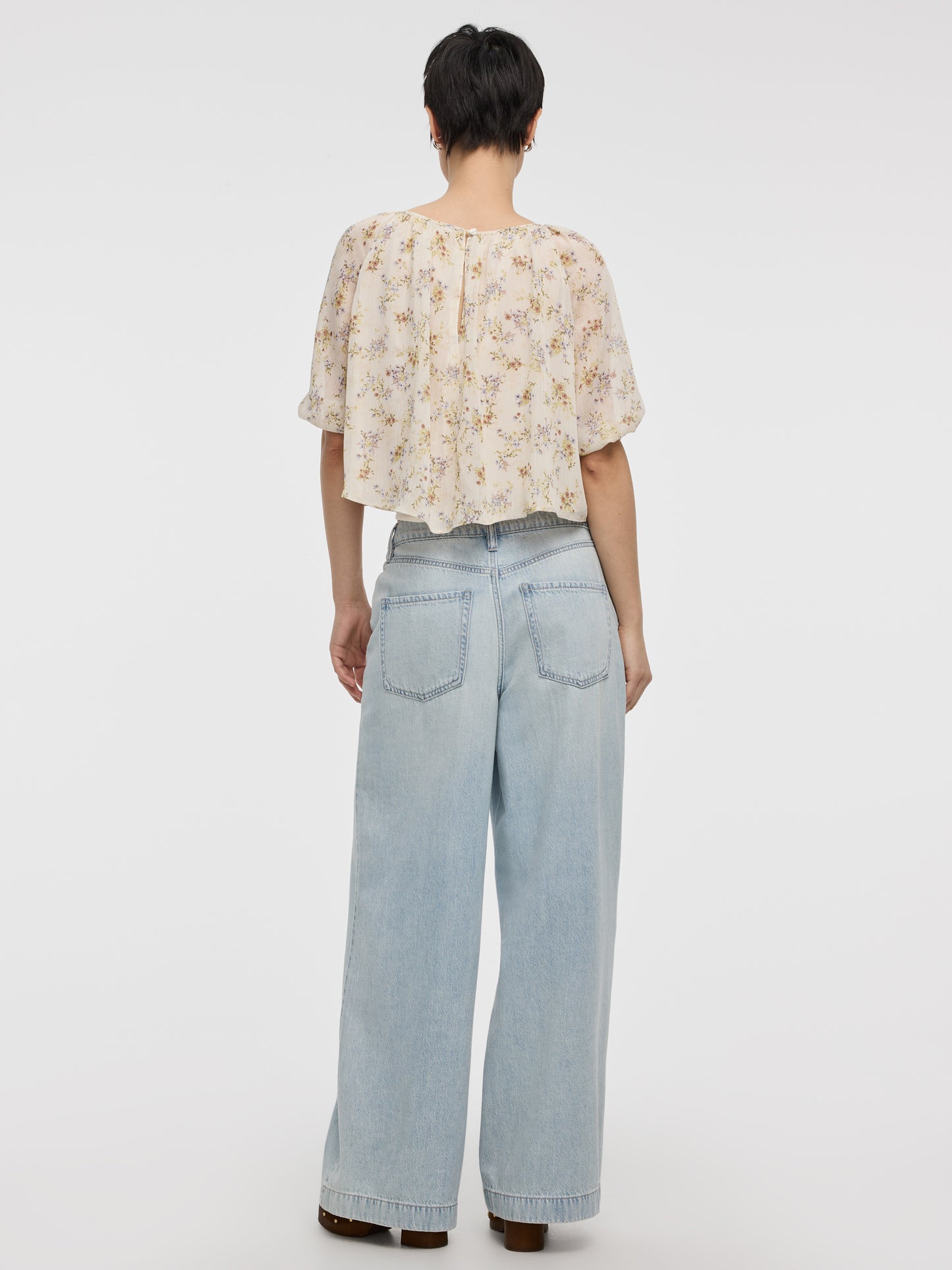 Blouse ample à manches raglan et col dégagé