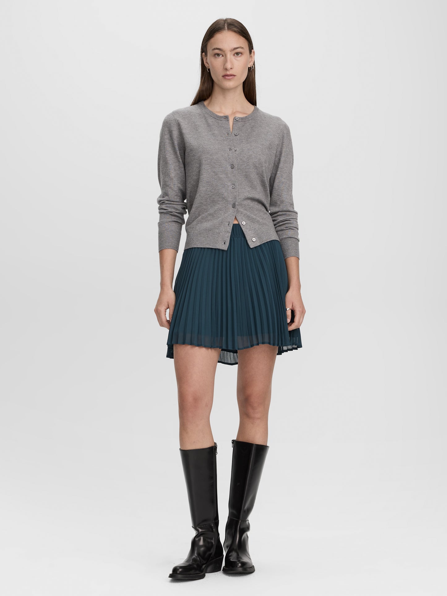Pleated Chiffon Mini-Skirt
