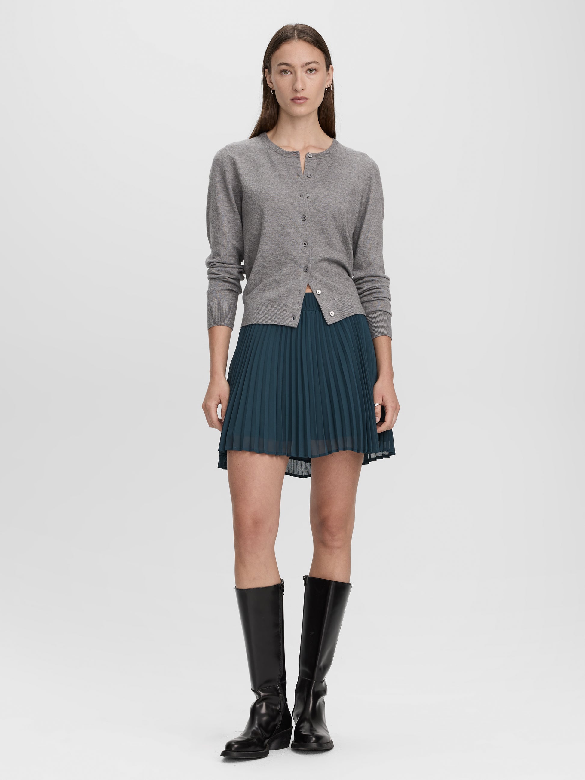 Pleated Chiffon Mini-Skirt