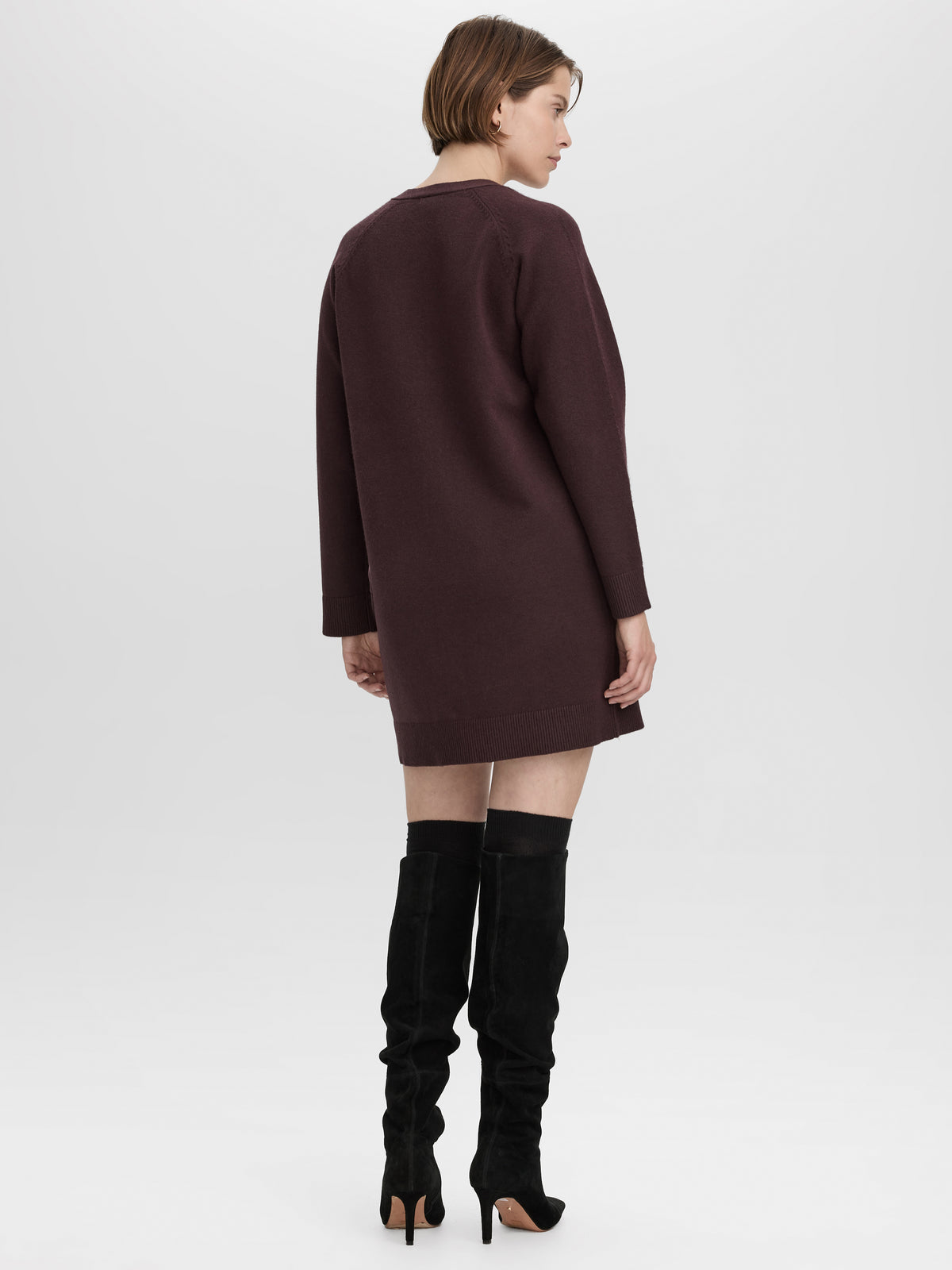 Button-Down Mini Sweater Dress – Viscose Blend