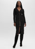Long-Sleeve V-Neck Buttoned-Down Midi Dress