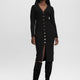 Long-Sleeve V-Neck Buttoned-Down Midi Dress