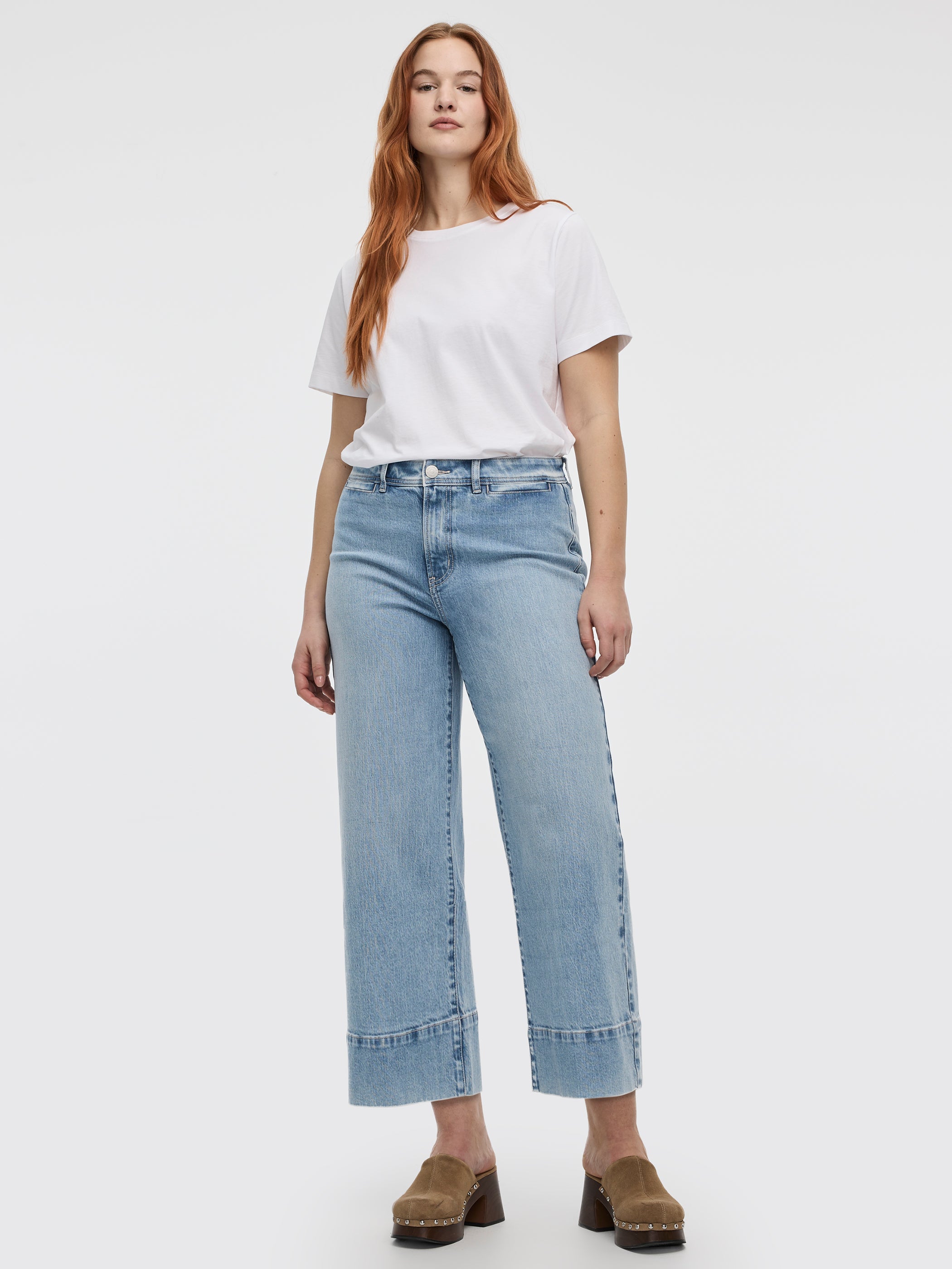 Straight-Leg High-Rise Cropped Mariner Jean