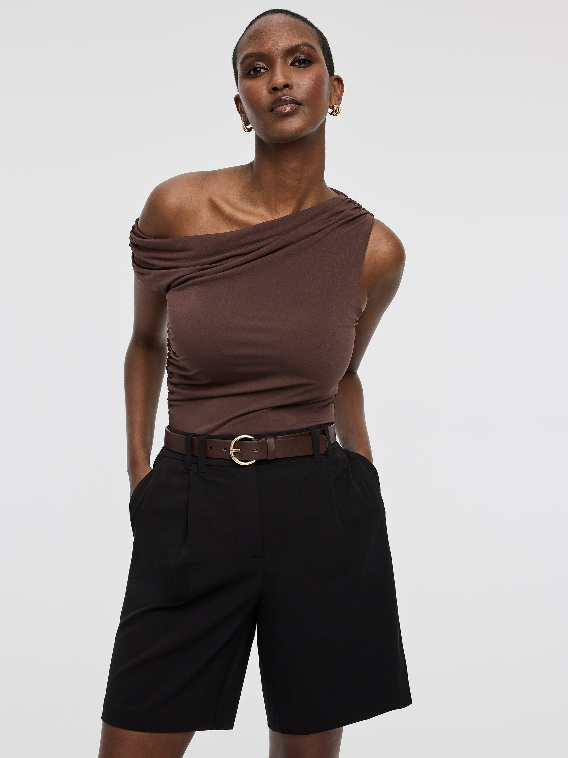 Shirred Off-the-Shoulder Top