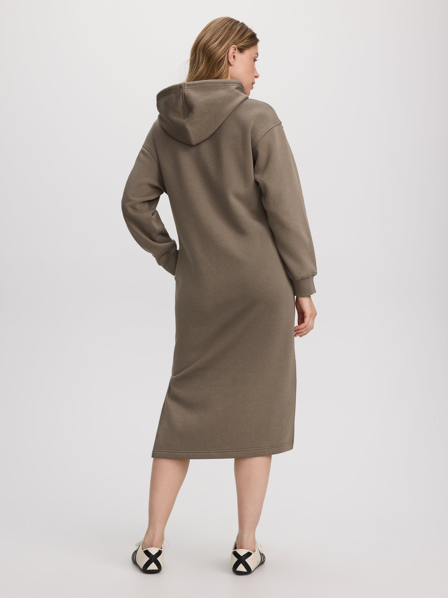 French Terry Hooded Midi Dress