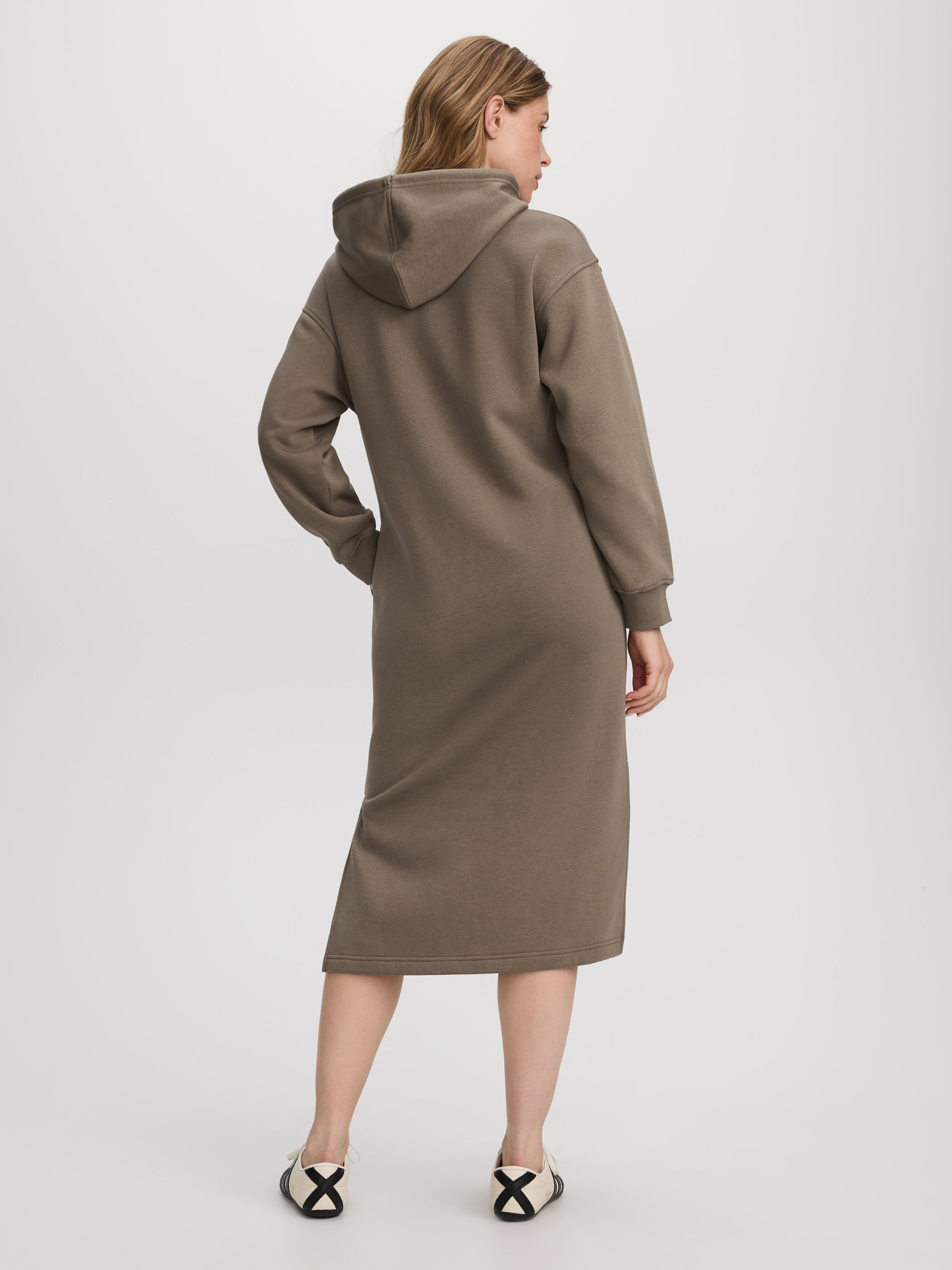 French Terry Hooded Midi Dress