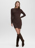 Long-Sleeve Bodycon Mini Dress with Side Shirrings