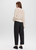 Long-Sleeve Crew-Neck Sweater with Open Stitches