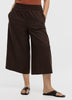 Cropped Wide-Leg Linen-Blend Pant