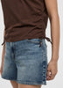 Extended-Sleeve Shirred Tee with Drawstrings