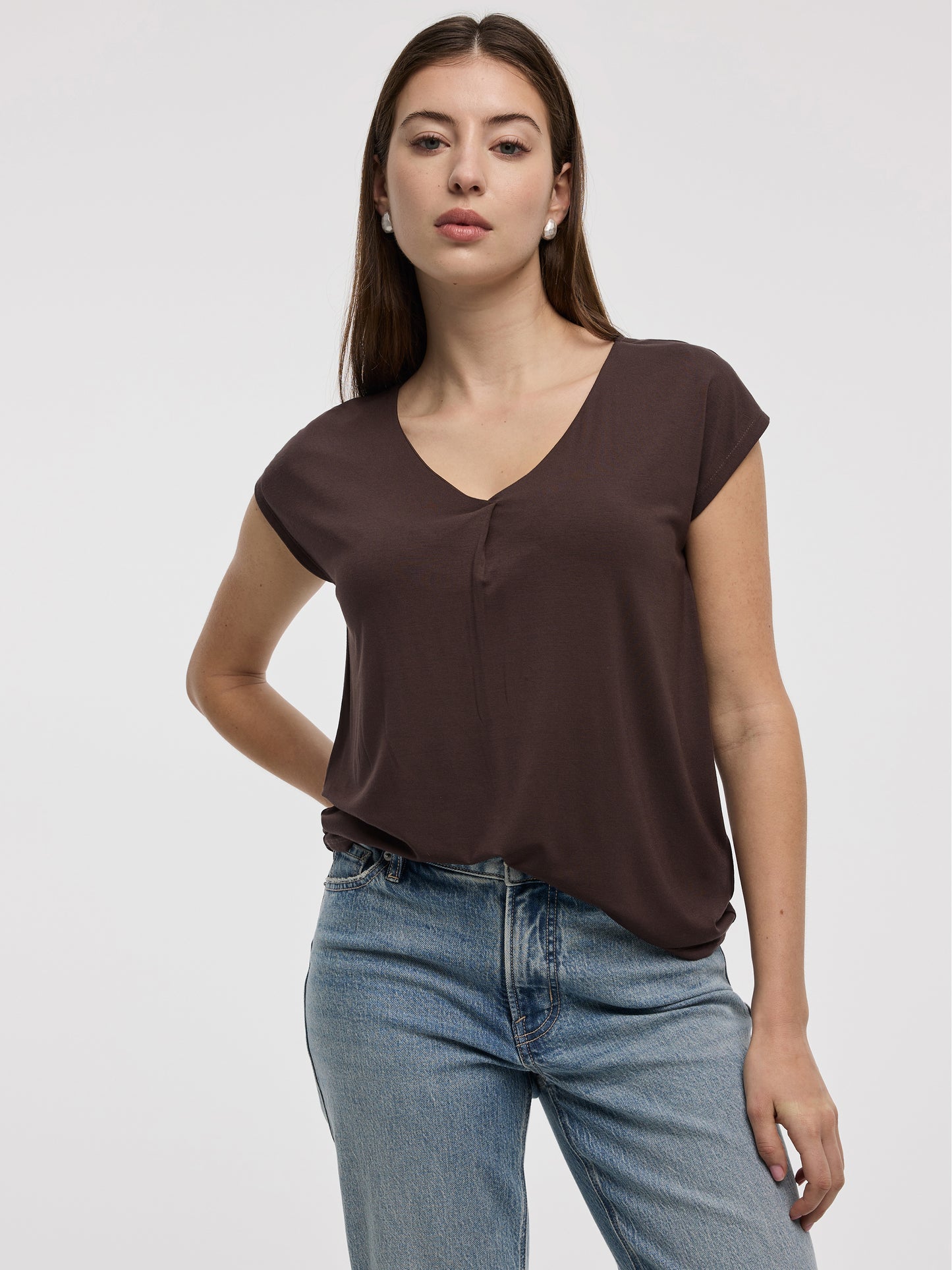 Extended-Sleeve V-Neck Tunic