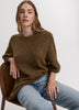 Elbow-Sleeve Crew-Neck Boxy Sweater