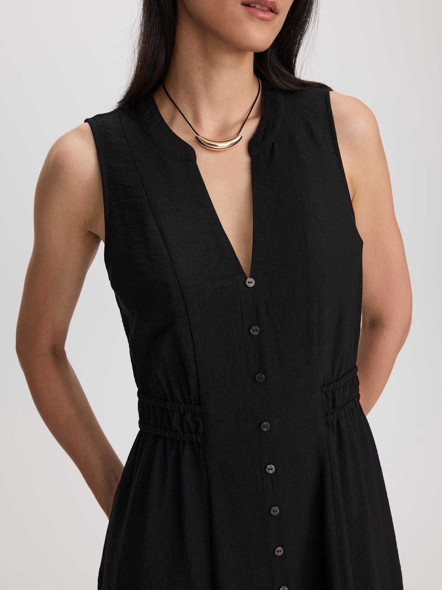 Sleeveless Midi Shirtdress