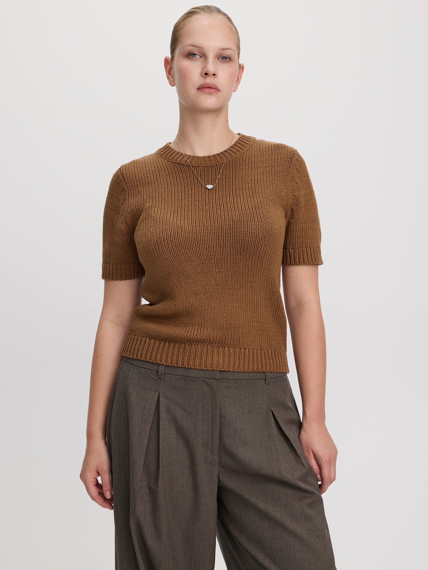 Short-Sleeve Crew-Neck Pullover