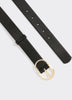 Leather Belt with Oval Buckle