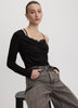Long-Sleeve Cowl-Neck Top with Fooler Insert