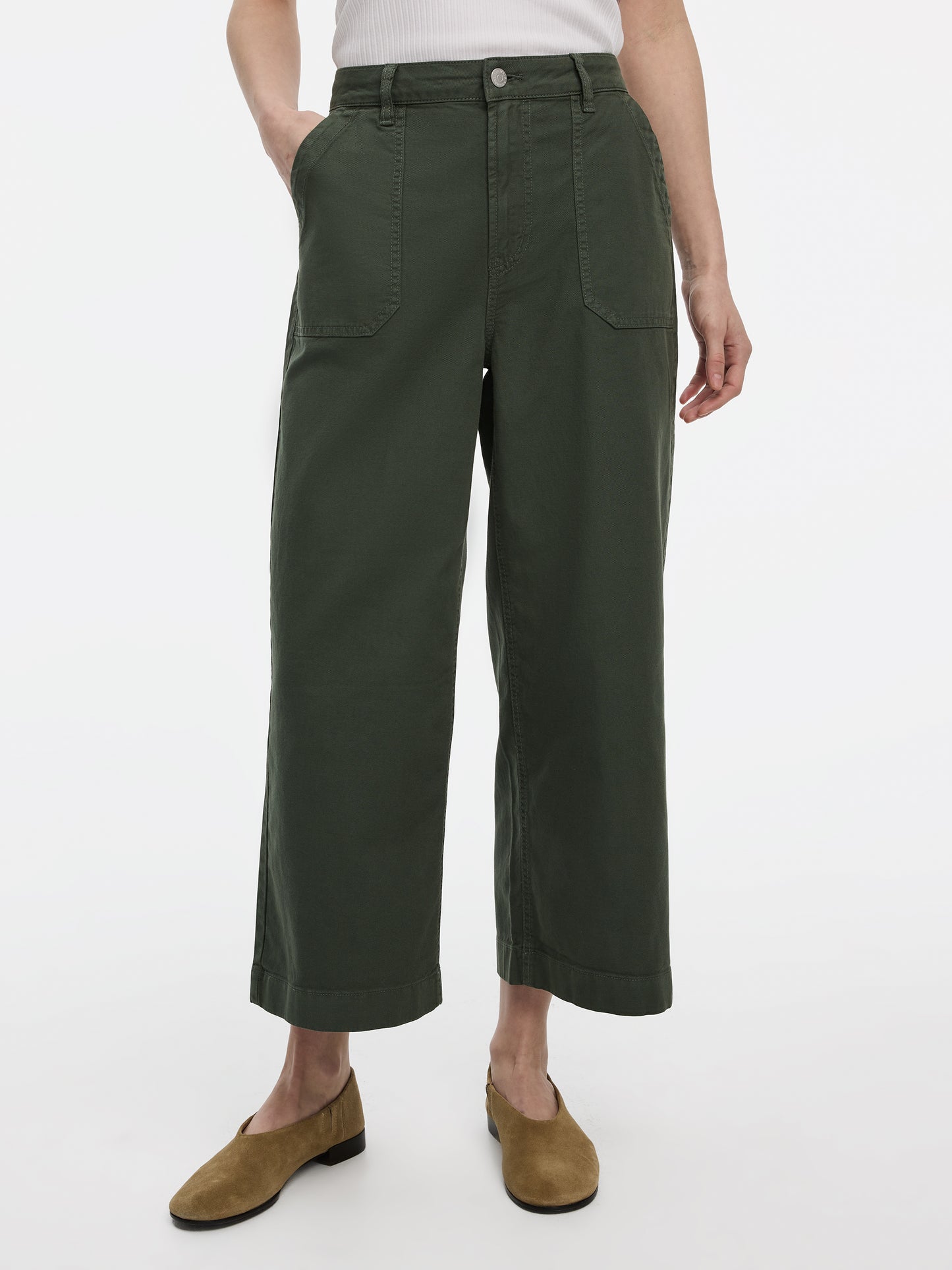 Wide-Leg High-Rise Cropped Pant