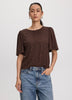Crew-Neck Top with Short Flutter Sleeves