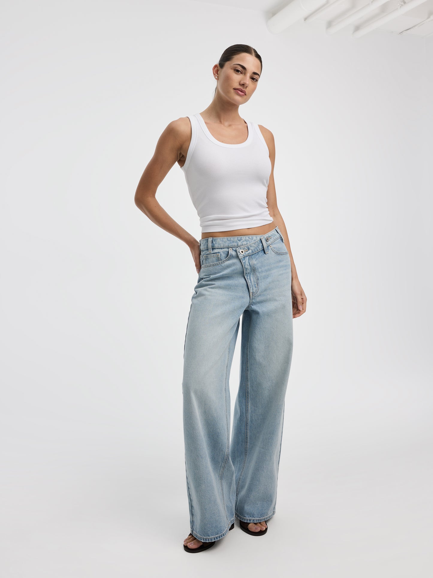 Wide-Leg Wrap-Waist Pant