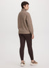 Long-Sleeve Half-Zip Mock-Neck Textured Top