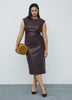 Faux Leather Midi Dress